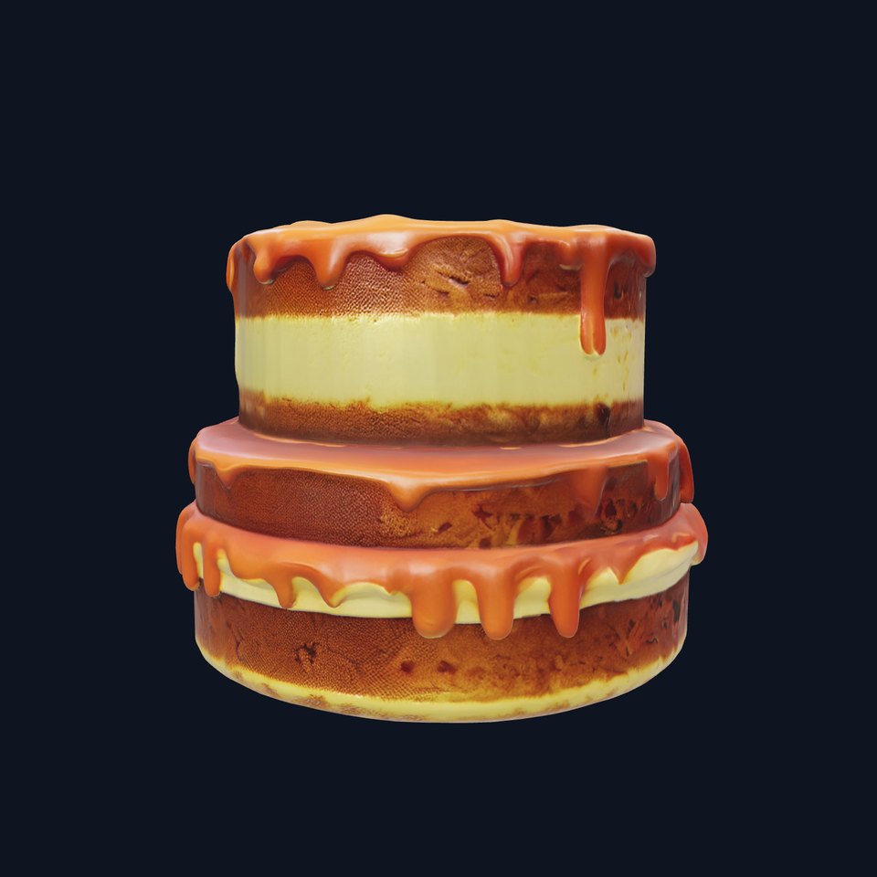 TwoTier Caramel Cake D Model Pack